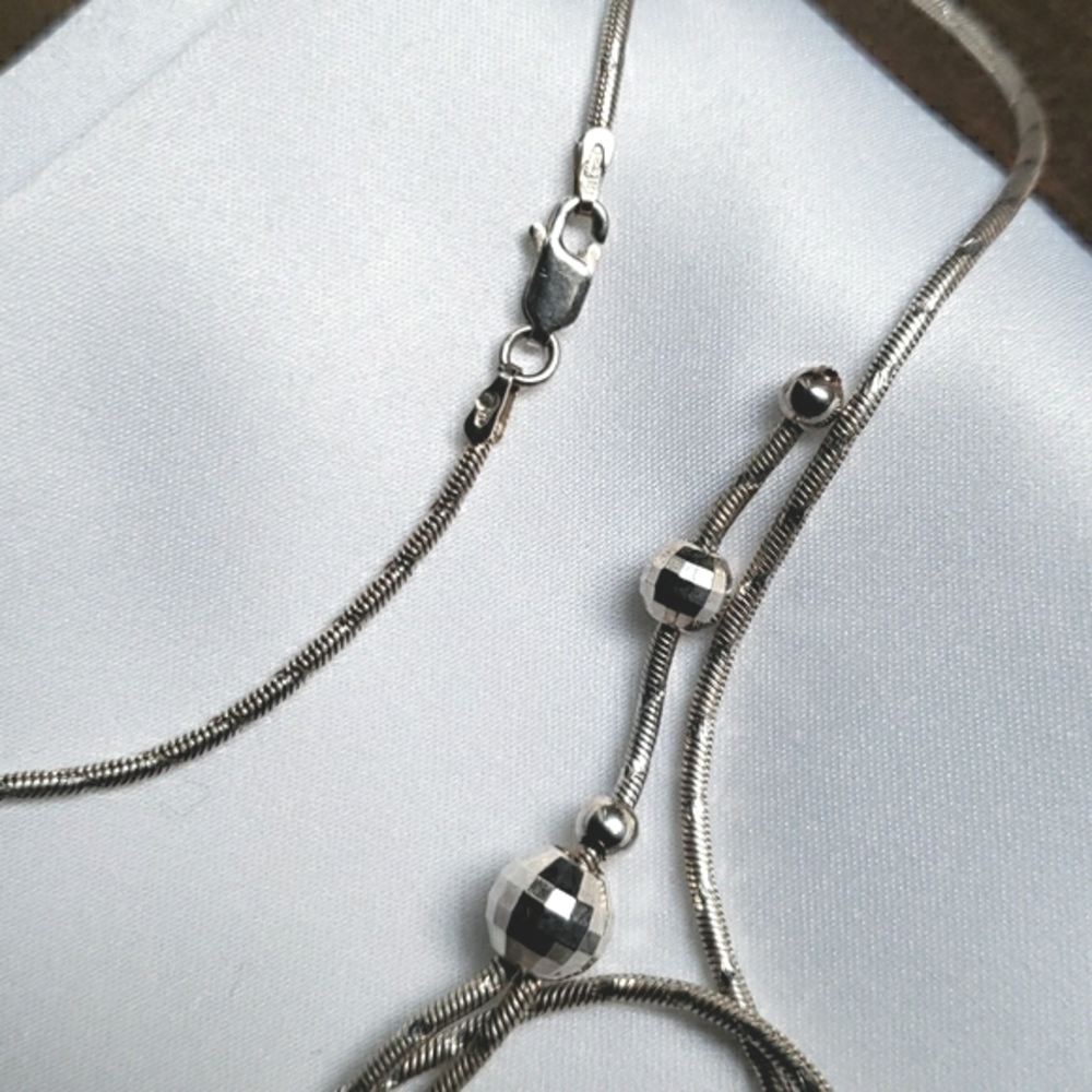 Sterling silver necklace, prism/disco ball pendant - Picture 6 of 7